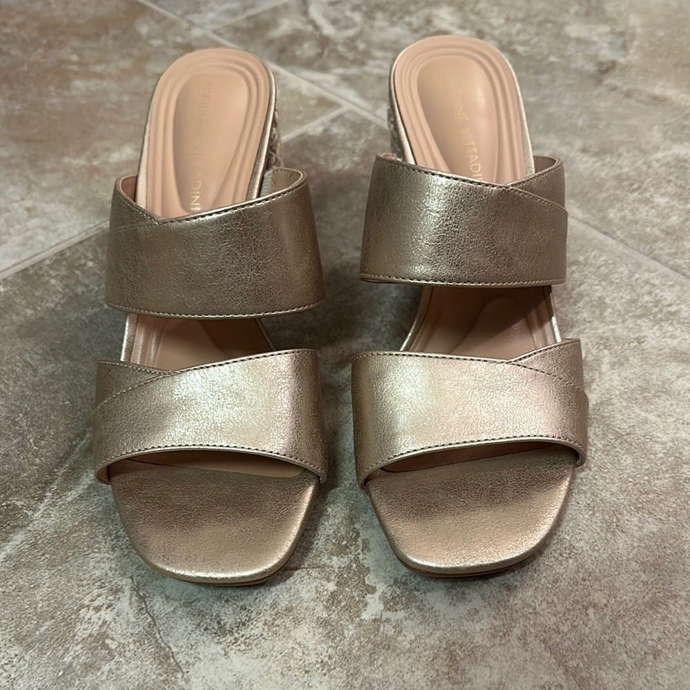 Elegant Metallic Slide Sandals